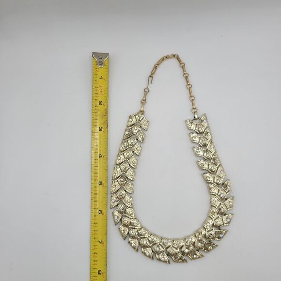 Vintage CORO Goldtone Rhinestone Necklace, Adjustable Length - Picture 10 of 10